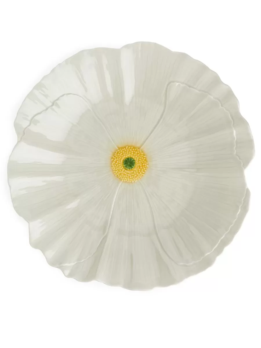 Assiettes-ARKET Assiette centrale Fleur sauvage San Raphael, 40 cm Blanc cassé