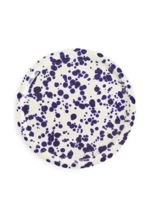 Assiettes-ARKET Assiette en grès 22 cm Points bleus