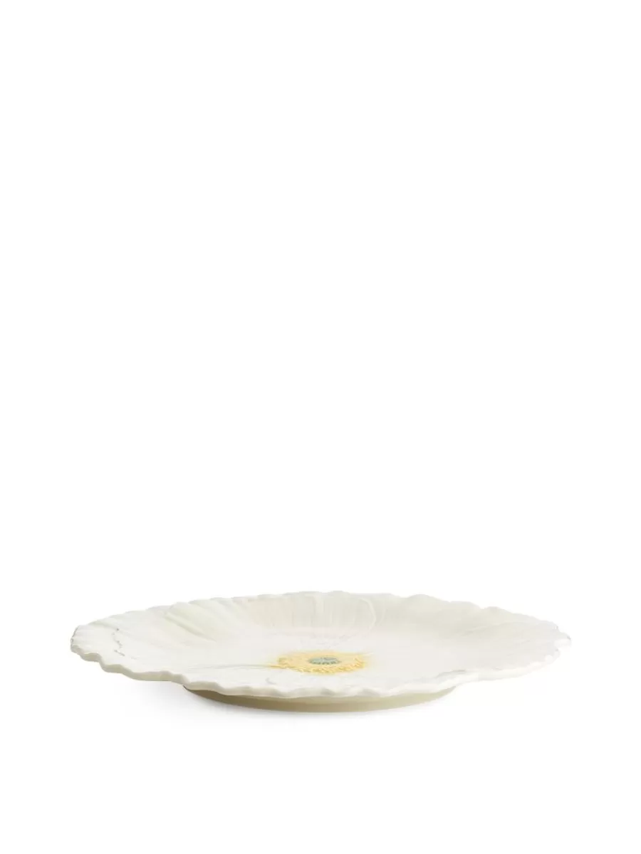 Assiettes-ARKET Assiette Fleur sauvage San Raphael 29 cm Blanc