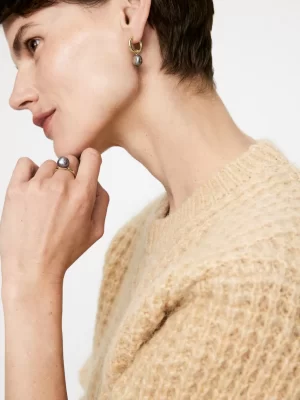Bijoux-ARKET Bague avec perle d'eau douce Perle foncée/Doré