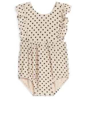Bodys-ARKET Barboteuse à volants en mousseline Beige/Noir