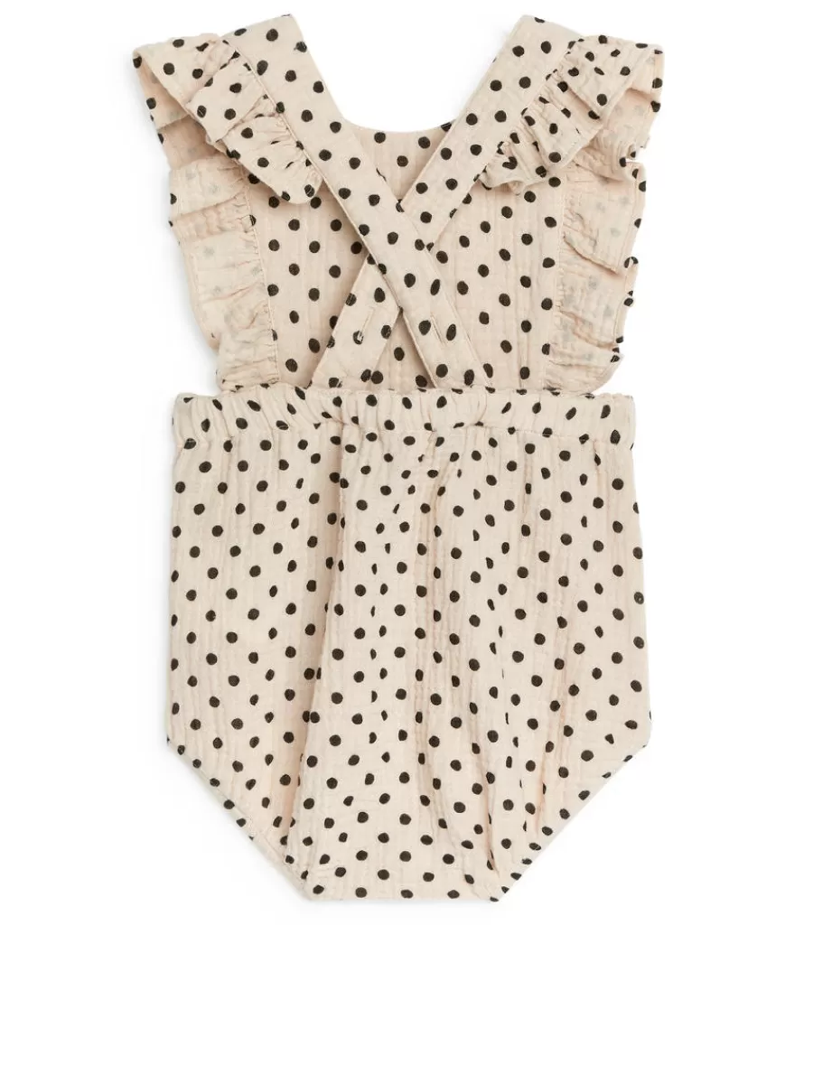 Bodys-ARKET Barboteuse à volants en mousseline Beige/Noir