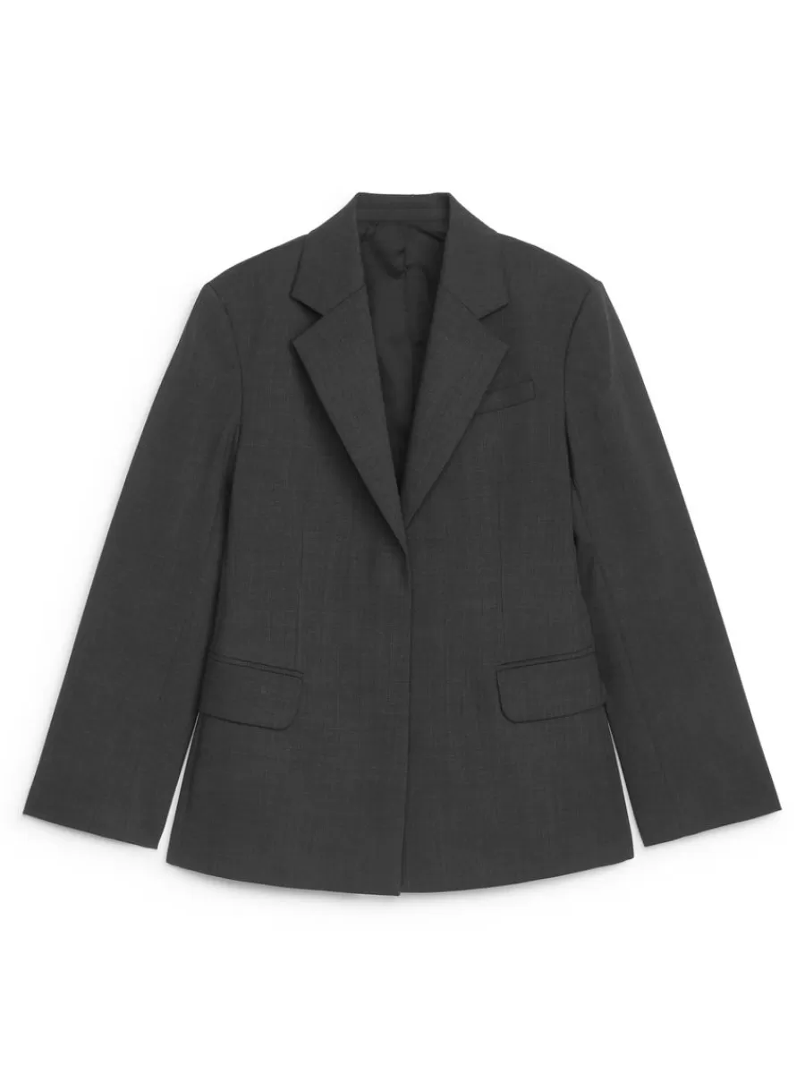 Blazers | Manteaux Et Vestes-ARKET Blazer ajusté à boutonnage simple gris