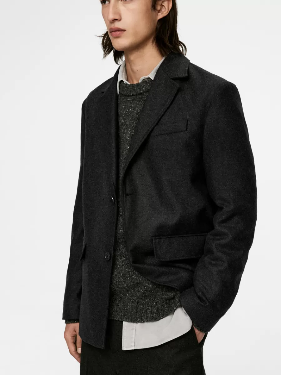 Costumes-ARKET Blazer en laine Gris foncé