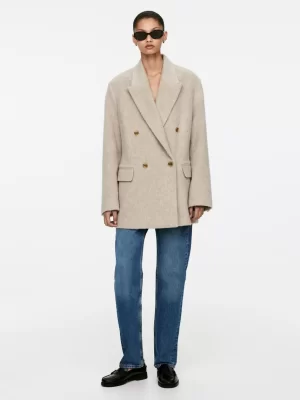 Blazers | Manteaux Et Vestes-ARKET Blazer en laine brossée Taupe clair