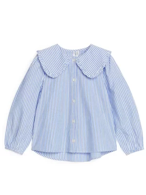Hauts | Hauts-ARKET Blouse à col volanté Blanc/Bleu