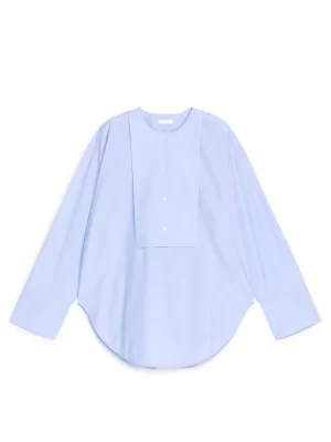Chemises Et Chemisiers-ARKET Blouse en coton avec plastron Bleu