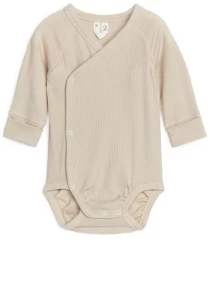 Bodys-ARKET Body côtelé lisse pour nouveau-né Beige