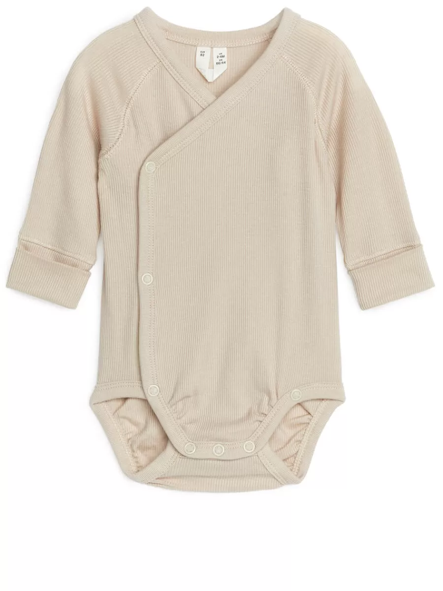 Bodys-ARKET Body côtelé lisse pour nouveau-né Beige