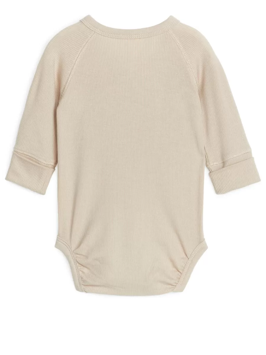 Bodys-ARKET Body côtelé lisse pour nouveau-né Beige