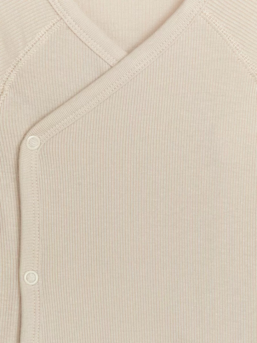 Bodys-ARKET Body côtelé lisse pour nouveau-né Beige