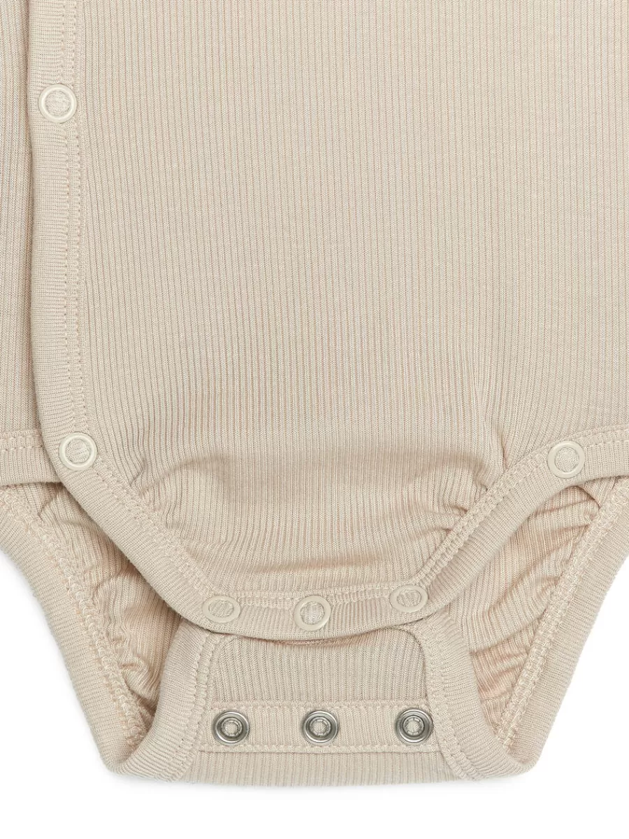 Bodys-ARKET Body côtelé lisse pour nouveau-né Beige