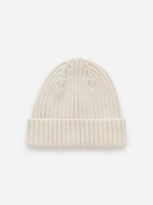 Accessoires-ARKET Bonnet en tricot côtelé Blanc cassé