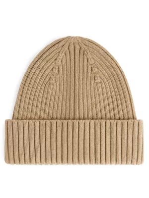 Tous Les Accessoires-ARKET Bonnet en tricot côtelé Beige