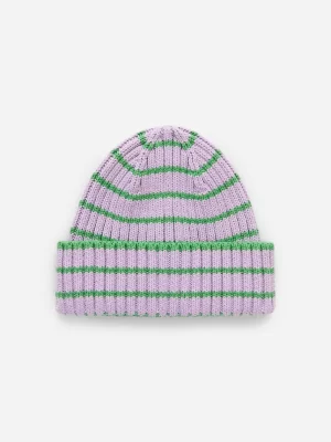 Accessoires-ARKET Bonnet en tricot côtelé Mauve/Vert