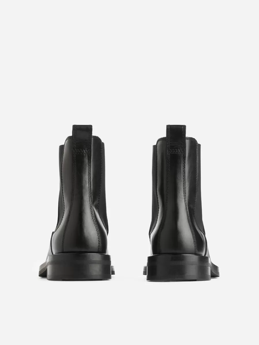 Bottes | Chaussures En Cuir-ARKET Bottes Chelsea en cuir Noir