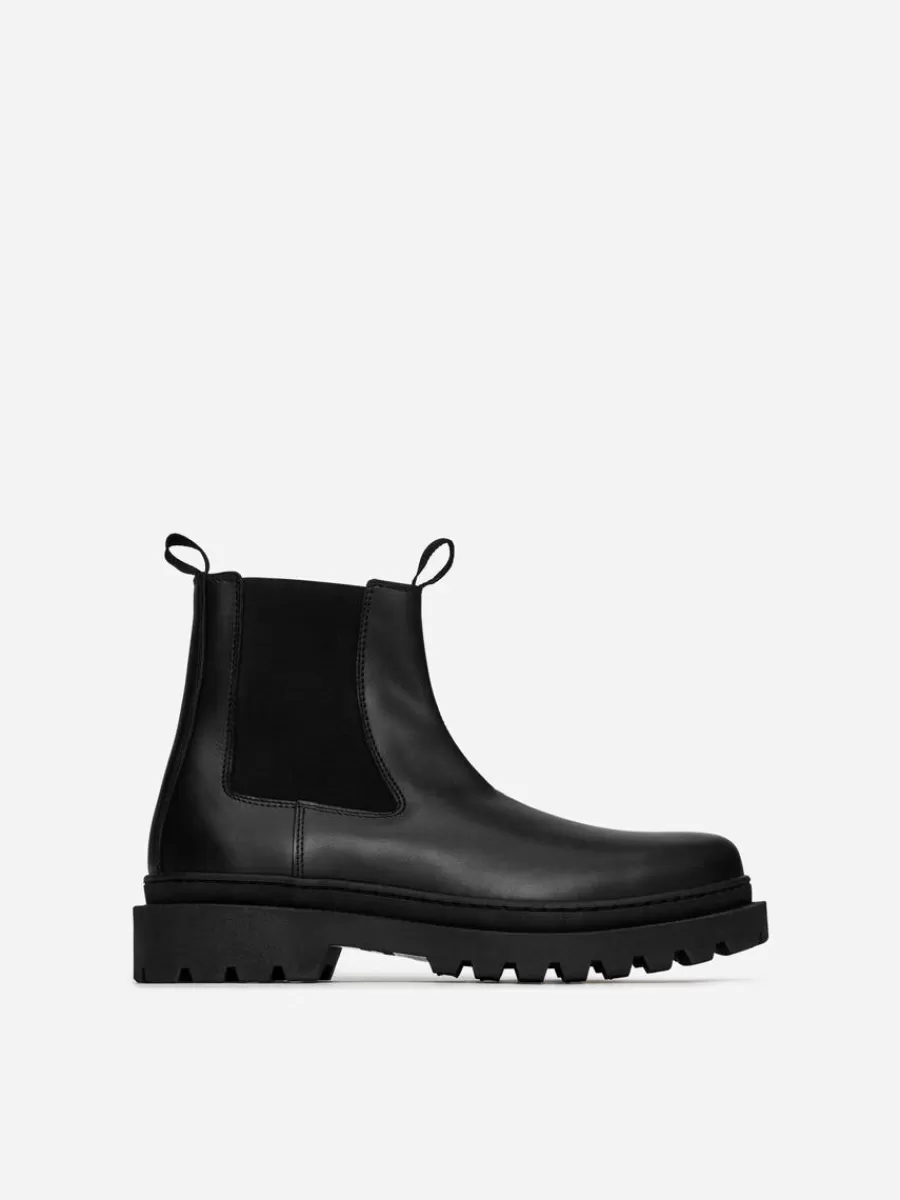 Chaussures En Cuir | Bottes-ARKET Bottes Chelsea en cuir renforcées Noir