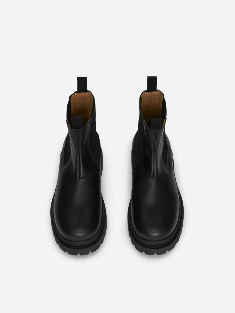 Chaussures En Cuir | Bottes-ARKET Bottes Chelsea en cuir renforcées Noir