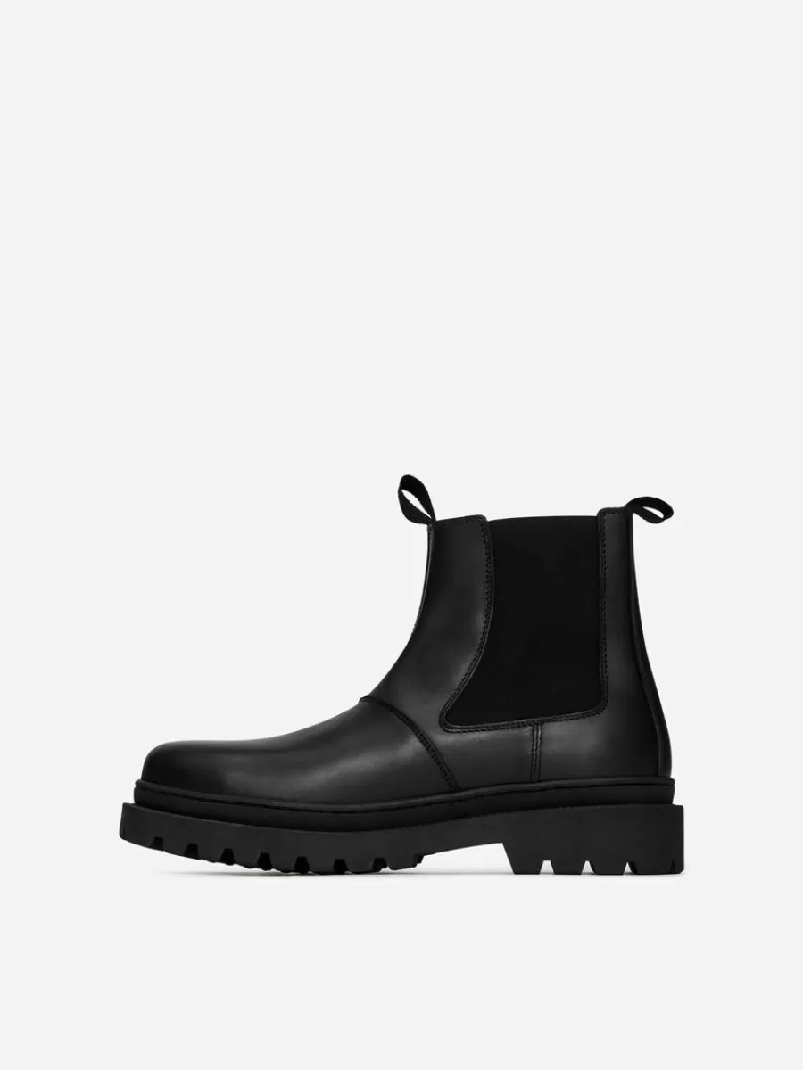 Chaussures En Cuir | Bottes-ARKET Bottes Chelsea en cuir renforcées Noir