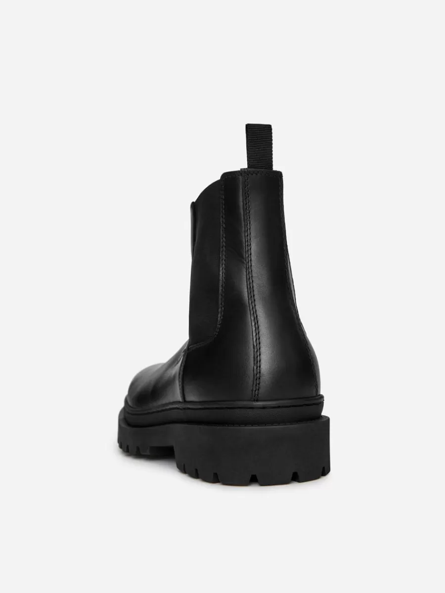 Chaussures En Cuir | Bottes-ARKET Bottes Chelsea en cuir renforcées Noir