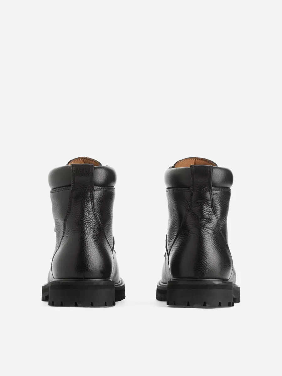 Bottes | Chaussures En Cuir-ARKET Bottes de randonnée en cuir Noir