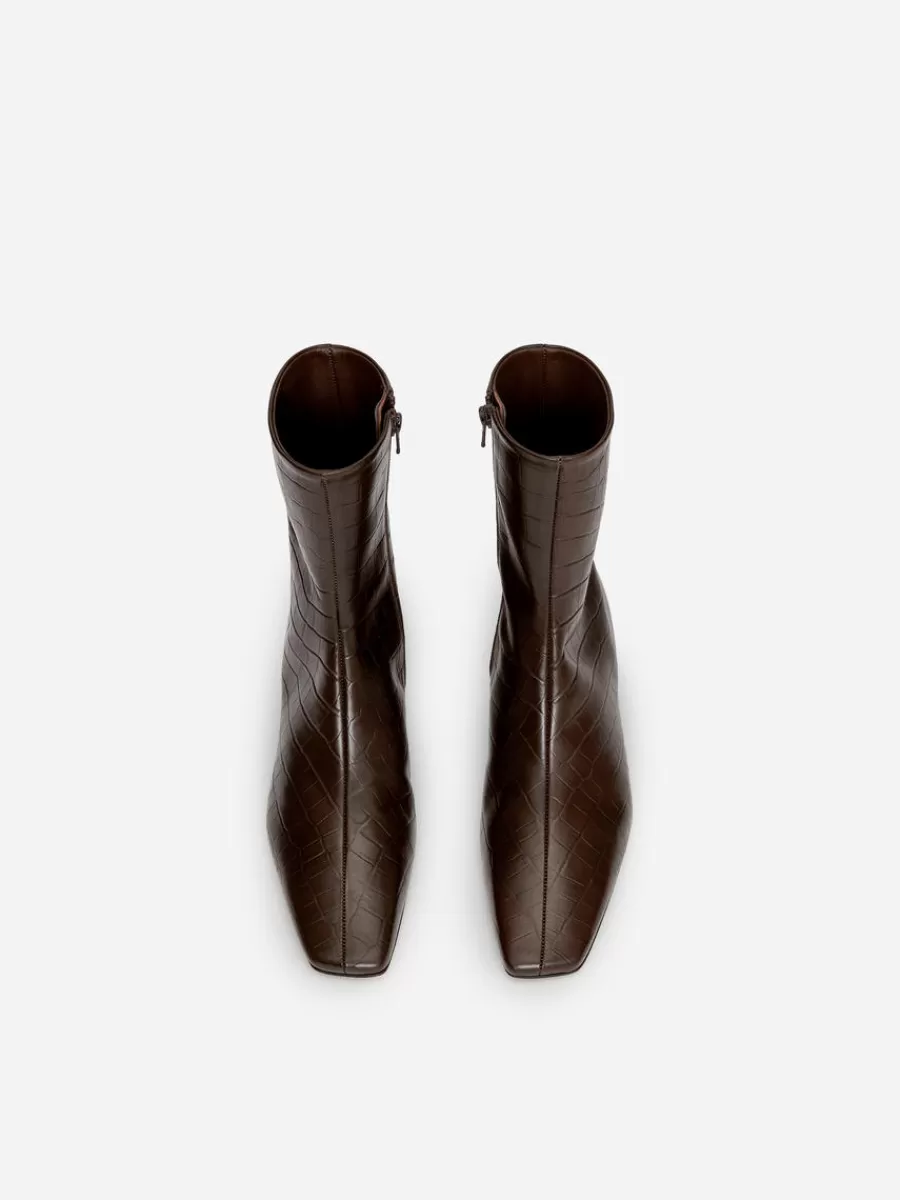 Toutes Les Chaussures-ARKET Bottines à bouts carrés Marron foncé