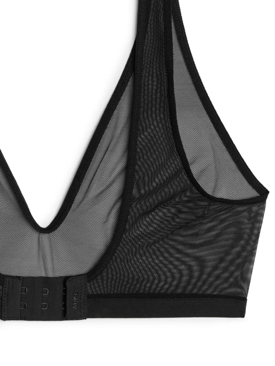 Sous-Vêtements-ARKET Brassière en résille Noir