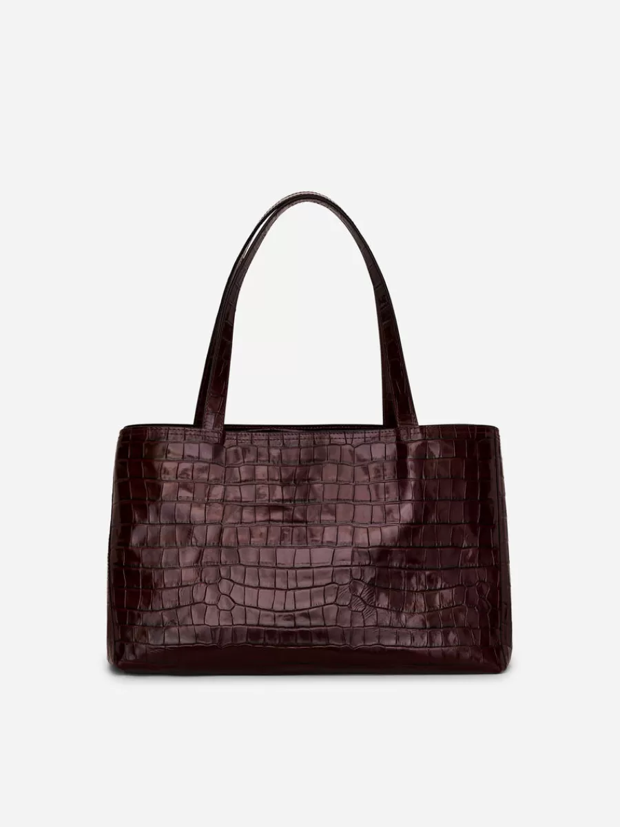 Tous Les Sacs-ARKET Cabas en cuir effet croco Bordeaux