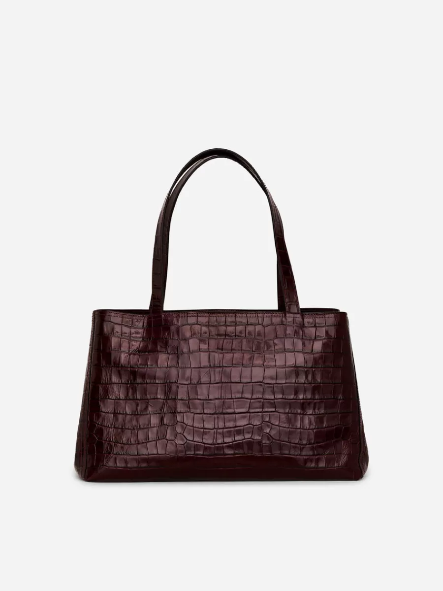 Tous Les Sacs-ARKET Cabas en cuir effet croco Bordeaux
