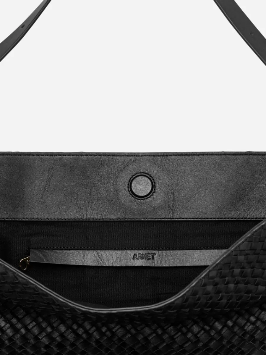 Tous Les Sacs-ARKET Cabas en cuir tressé Noir