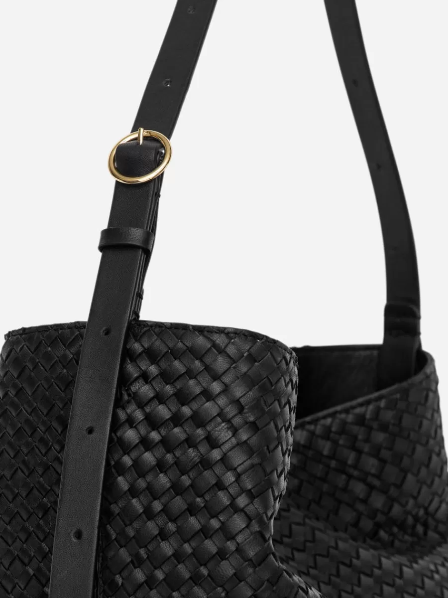 Tous Les Sacs-ARKET Cabas en cuir tressé Noir
