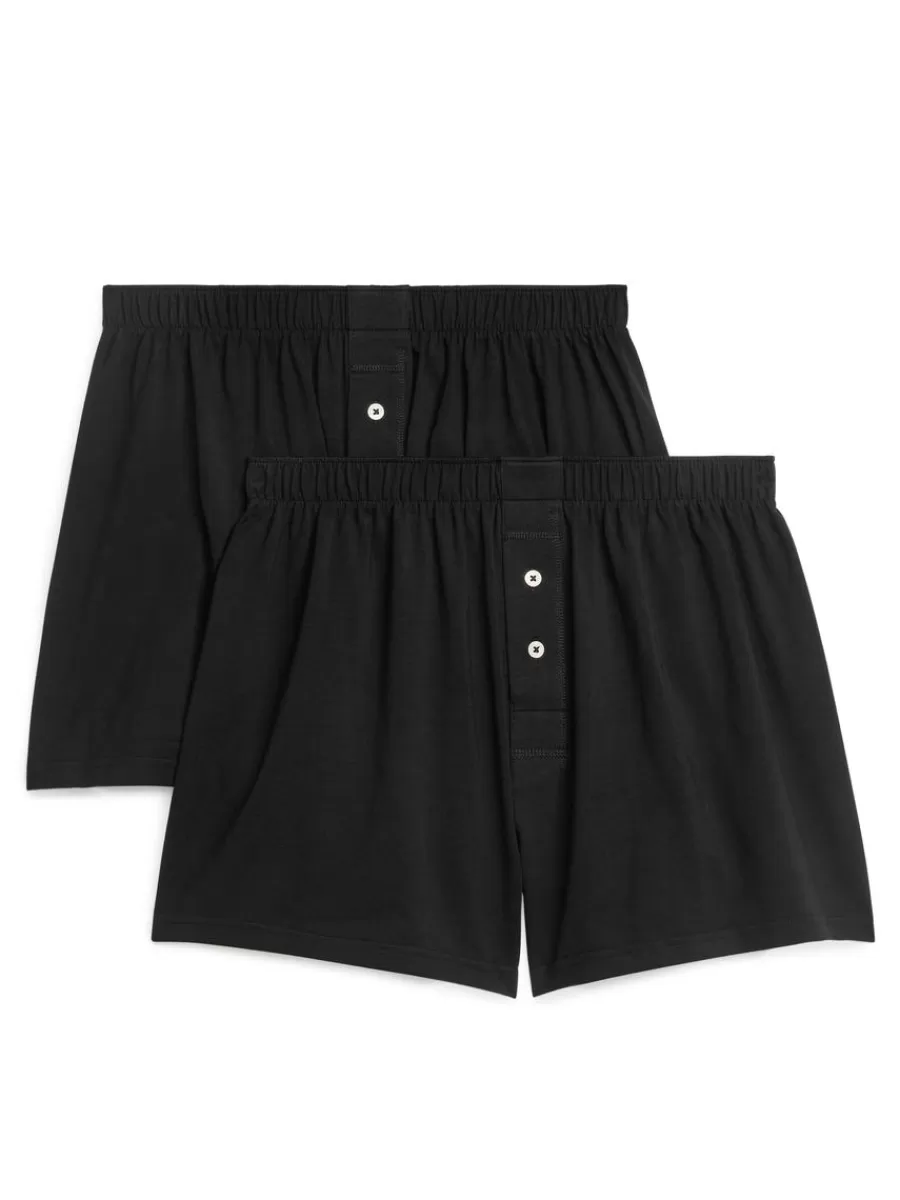 Sous-Vêtements-ARKET Caleçons en jersey, lot de 2 Noir