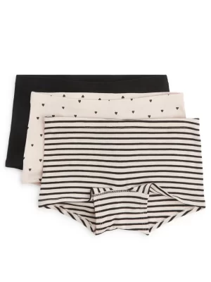 Sous-Vêtements-ARKET Caleçons en jersey, lot de 3 Blanc cassé/Noir