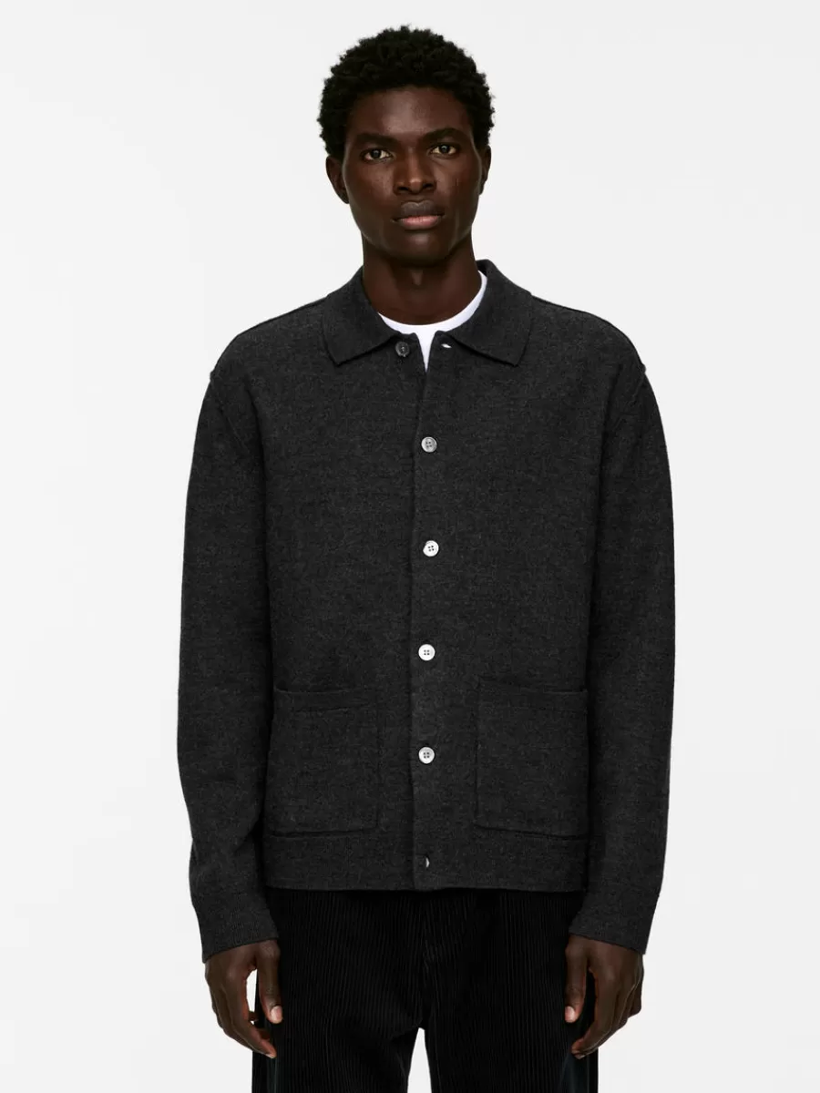 Maille-ARKET Cardigan en laine bouillie Gris foncé