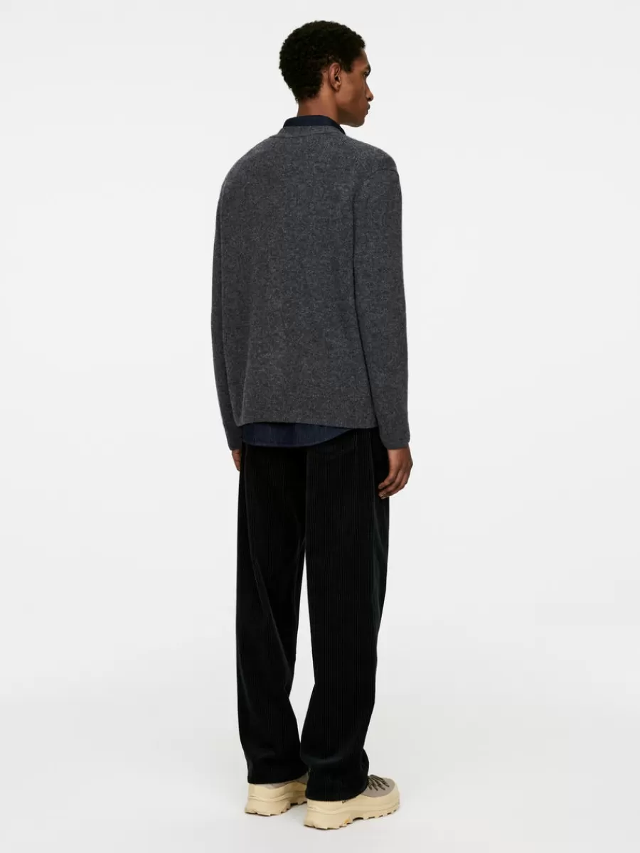 Maille-ARKET Cardigan en laine col en V Gris foncé