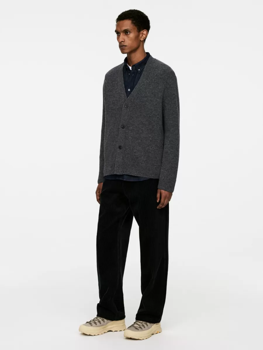 Maille-ARKET Cardigan en laine col en V Gris foncé