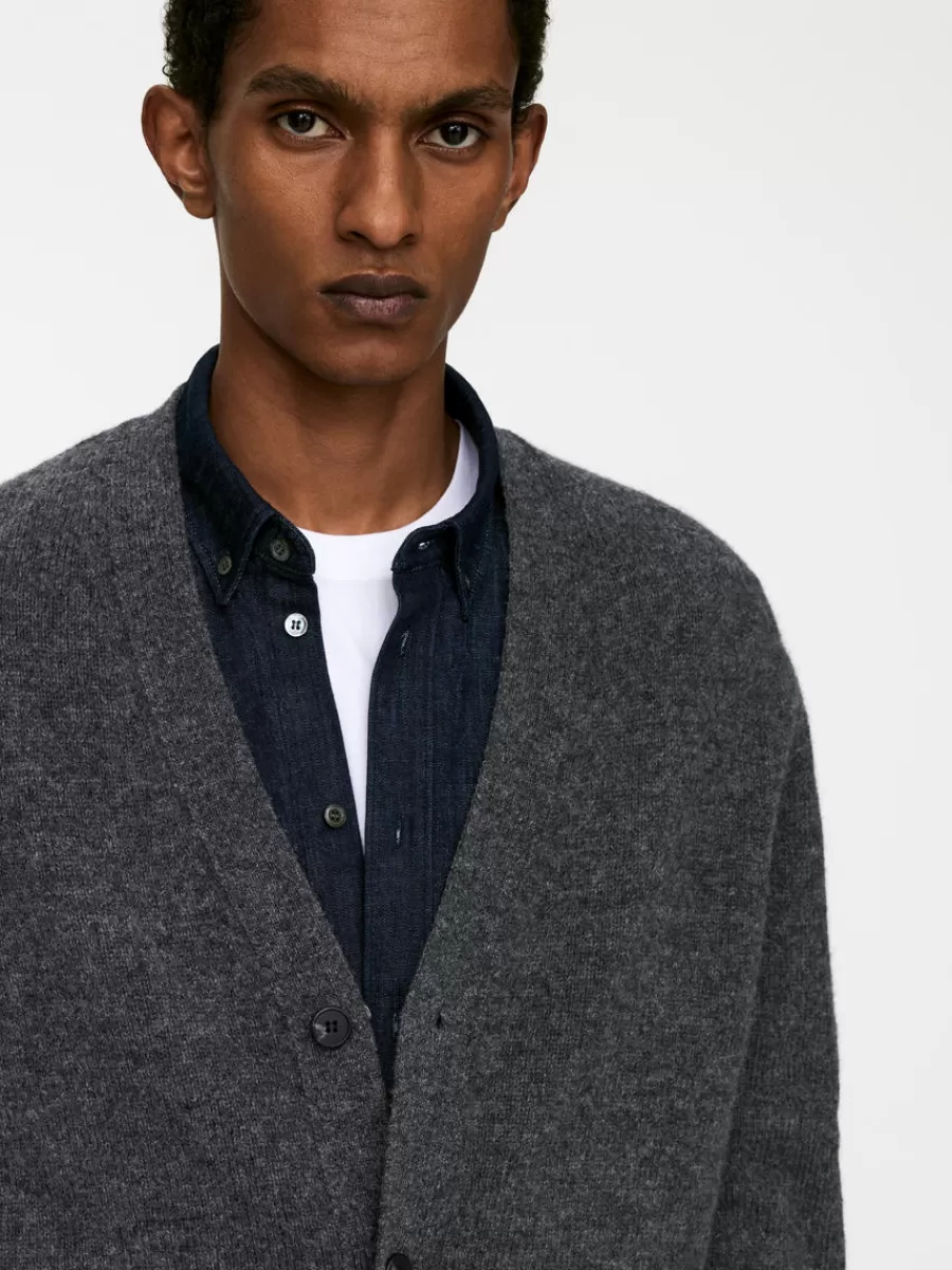 Maille-ARKET Cardigan en laine col en V Gris foncé
