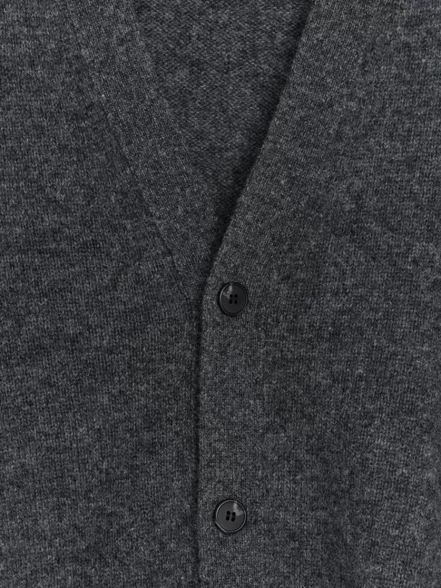 Maille-ARKET Cardigan en laine col en V Gris foncé