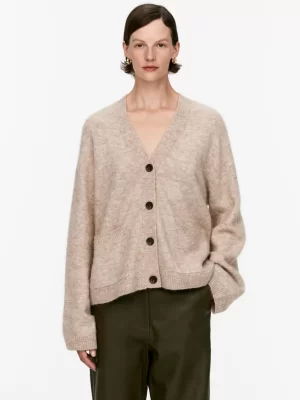 Mailles Et Cardigans-ARKET Cardigan en laine et alpaga Avoine chiné