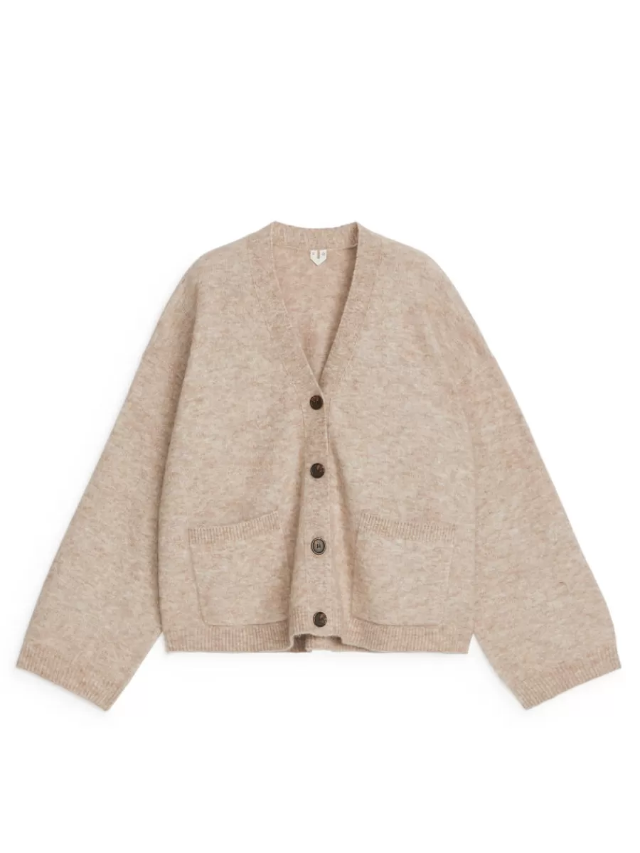 Mailles Et Cardigans-ARKET Cardigan en laine et alpaga Avoine chiné