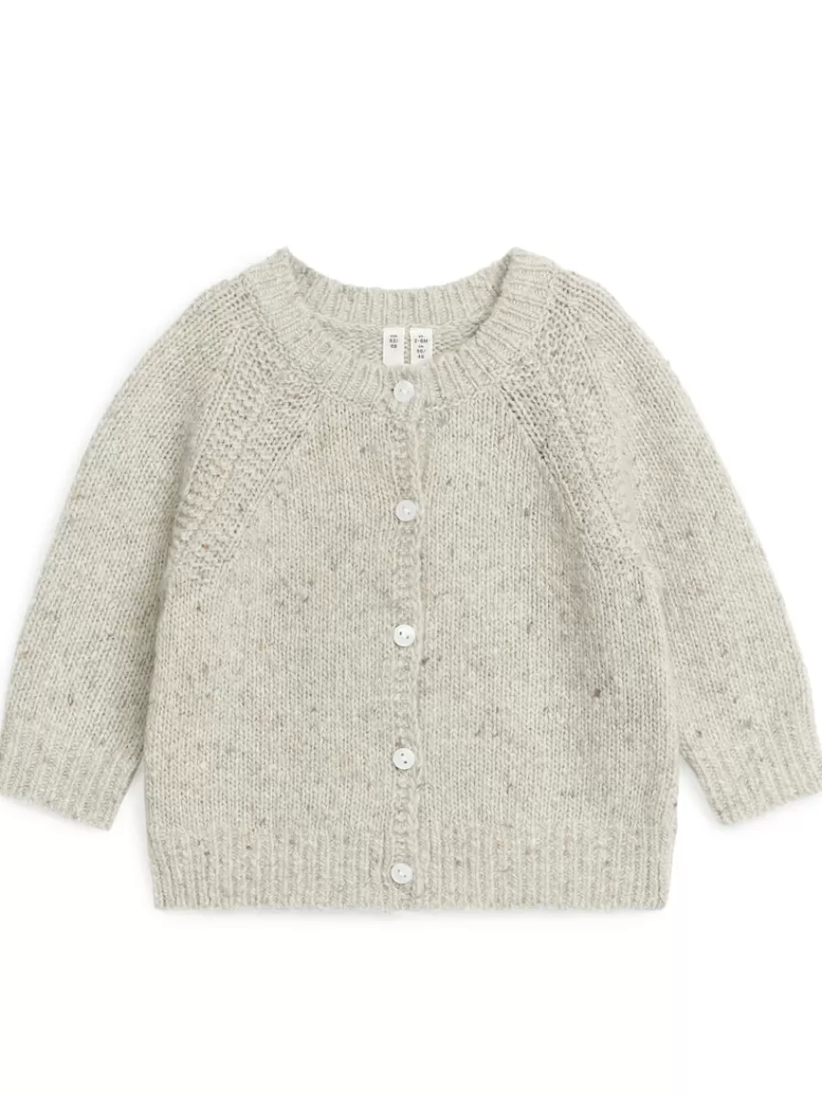 Maille-ARKET Cardigan en laine mélangée mouchetée Beige