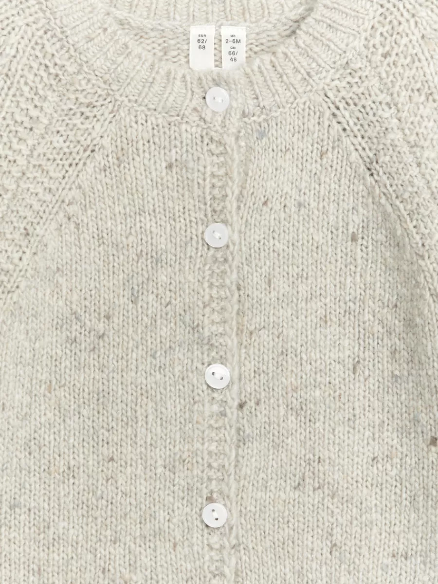 Maille-ARKET Cardigan en laine mélangée mouchetée Beige