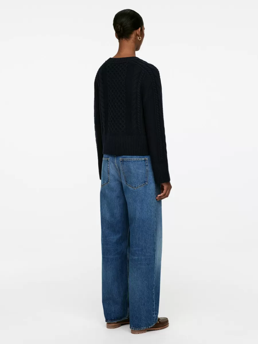 Mailles Et Cardigans-ARKET Cardigan en maille de laine torsadée Bleu foncé