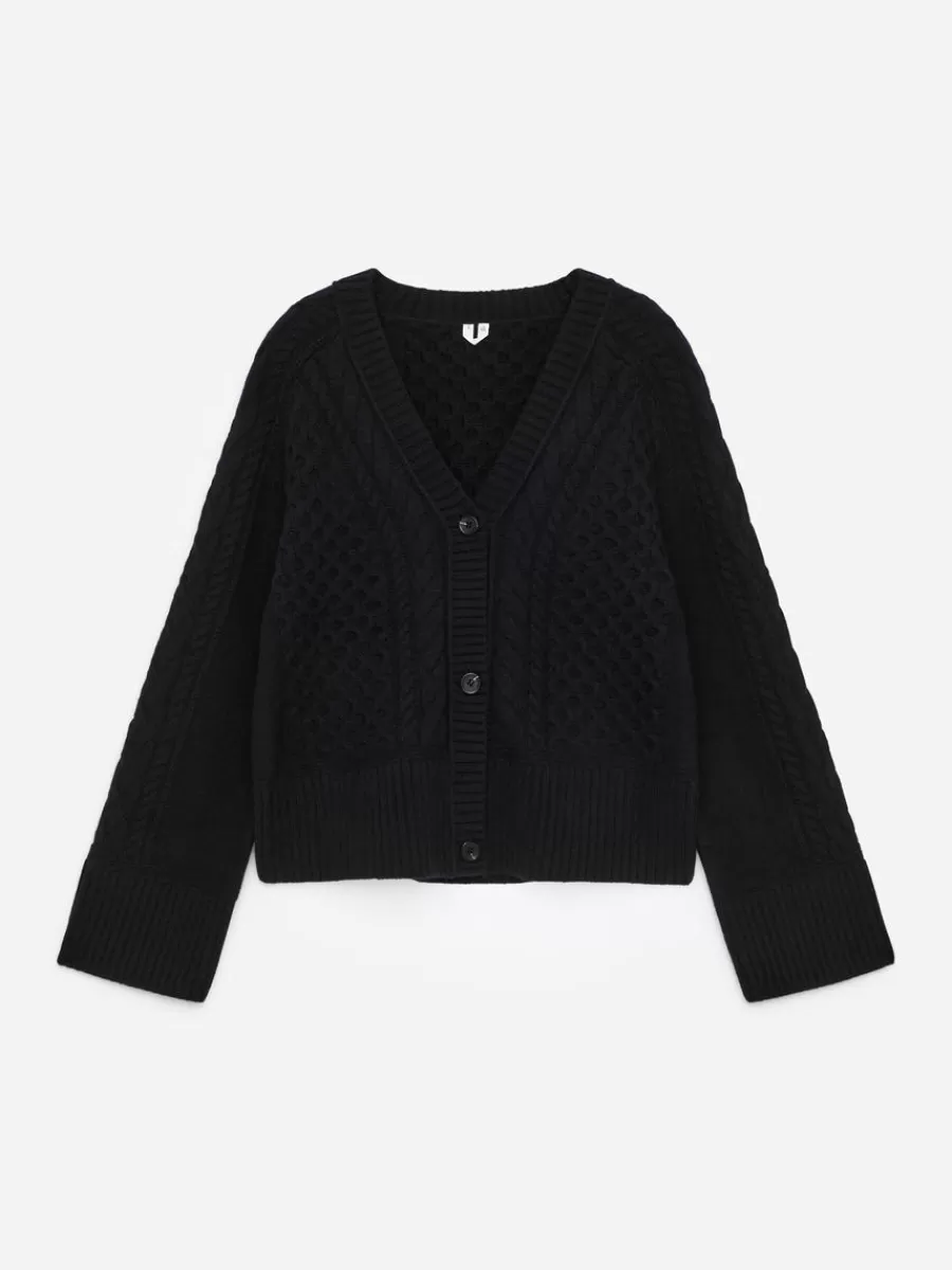 Mailles Et Cardigans-ARKET Cardigan en maille de laine torsadée Bleu foncé