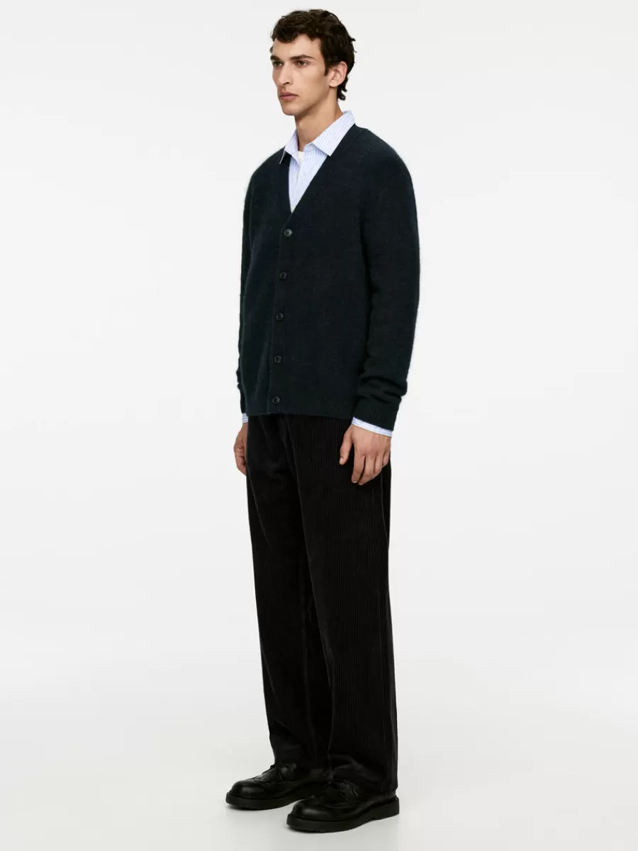 Maille-ARKET Cardigan en mélange de laine et d'alpaga Bleu foncé