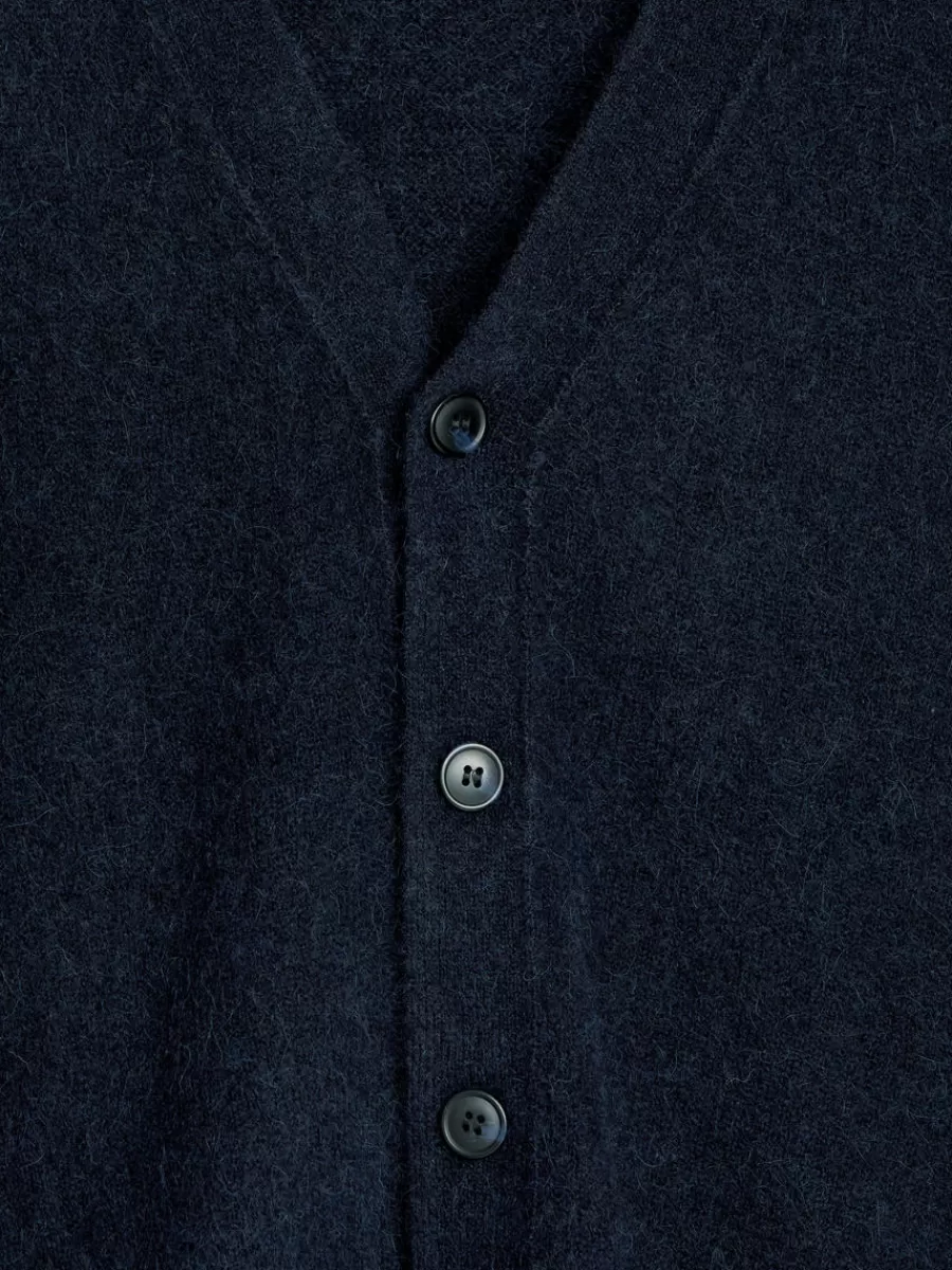 Maille-ARKET Cardigan en mélange de laine et d'alpaga Bleu foncé