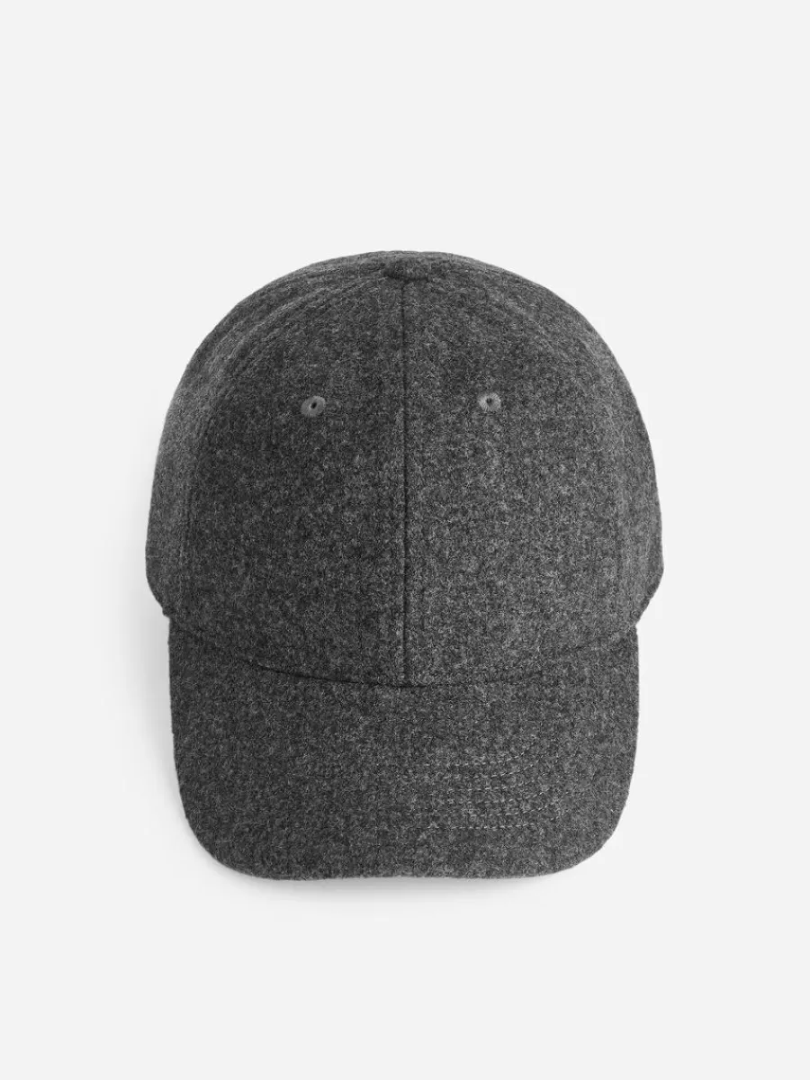 Chapeaux-ARKET Casquette en laine feutrée Gris foncé