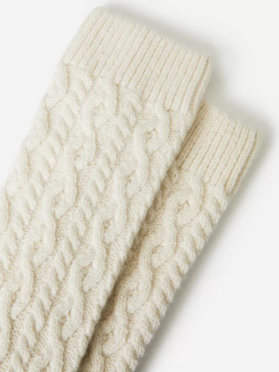 Chaussettes-ARKET Chaussettes à mailles torsadées en laine mélangée Blanc cassé