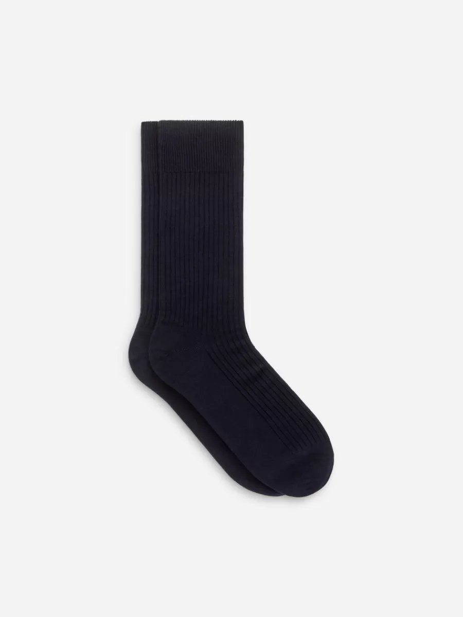 Chaussettes-ARKET Chaussettes en coton Supima côtelé Dark Blue