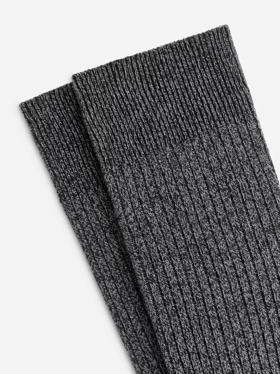 Chaussettes-ARKET Chaussettes en coton Supima côtelé Gris foncé chiné